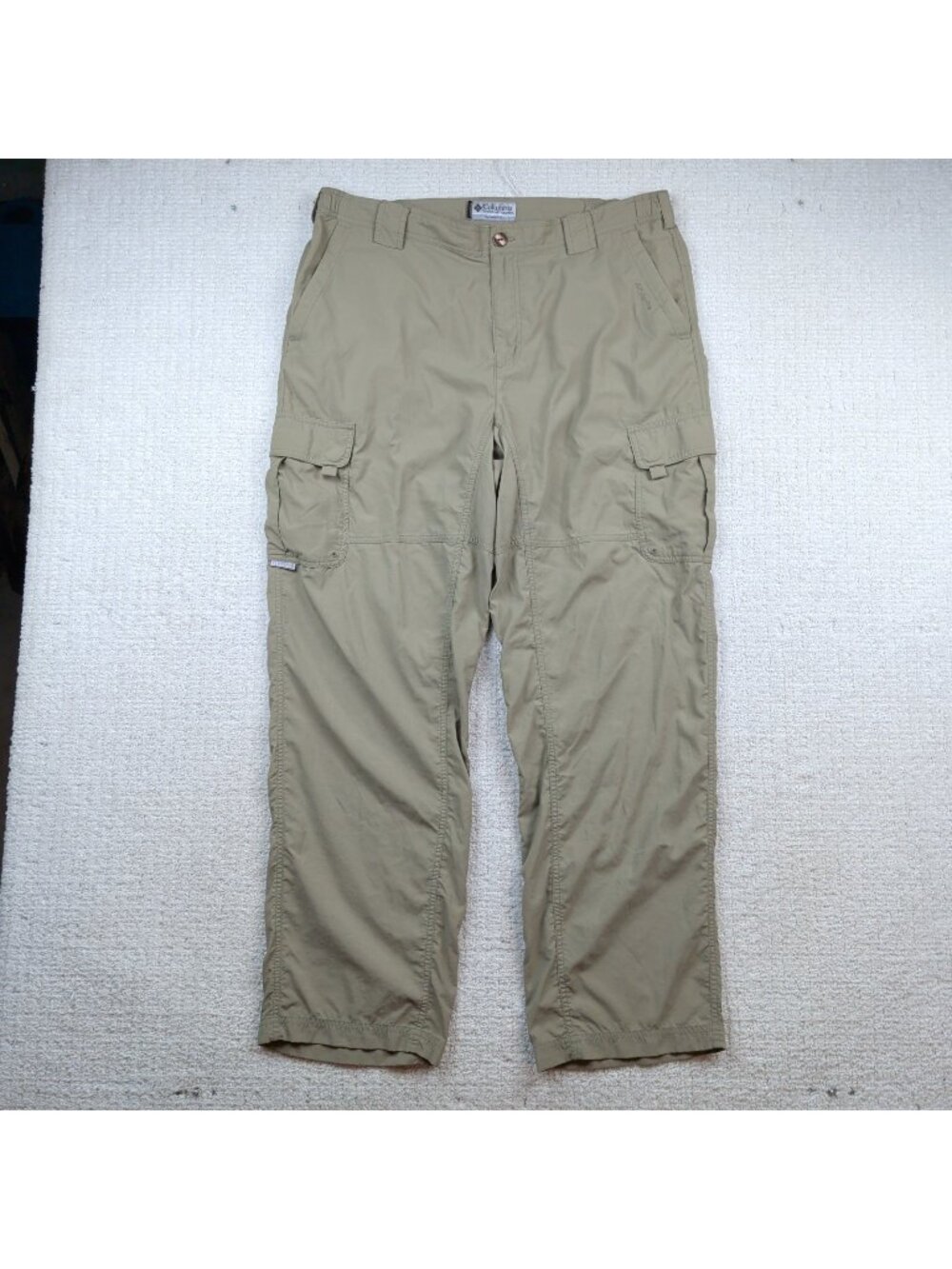 Y2K Columbia Titanium Packable Hiking Cargo Pants Tan Men Sz L Gorpcore Outdoor